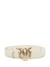 Pinko Fine Ceinture Love Birds En Cuir 2cm In White