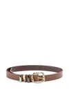 Pinko Leather Belt With Metallic Buckle In Brown