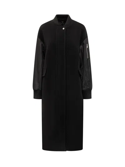 PINKO PINKO PINKO LONG BOMBER COAT IN WOOL AND NYLON