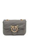 Pinko Love Quilted Logo-embellished Shoulder Bag In Gray