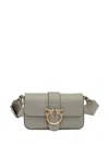 Pinko Mini Love Birds-detail Shoulder Bag In Gray
