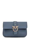 Pinko Love One Antique Gold Green Shoulder Bag In Blue