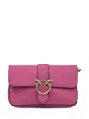 Pinko Love Mini Bag In Fuchsia Grained Leather In Pink