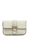 Pinko Love Mini Bag In Grained Leather In White