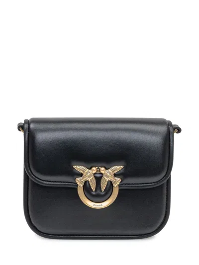 Pinko Love Mini Icon Bag In Black Leather