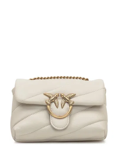 Pinko Love Mini Puff Leather Bag In White
