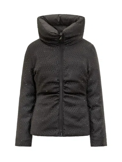 Pinko Nita Padded Down Jacket With Black Rhinestones