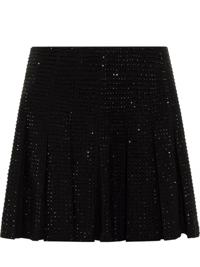Pinko Pleated Miniskirt With Studs In Black