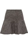 Pinko Gonna Hot Dogs Mini In Flanella Tweed In Brown