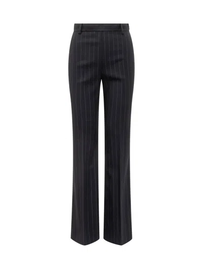Pinko Straight Leg Pinstripe Trousers In Blue