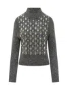 Pinko Sweater With Jewel Applications In Gray