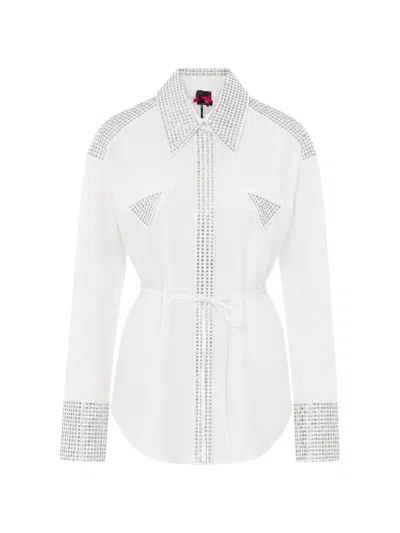 Pinko White Cotton Lyocell Shirt
