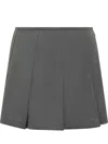 Pinko Wool Pleated Miniskirt In Gray