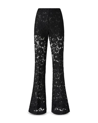 Pinko Flared Lace Trousers In Black