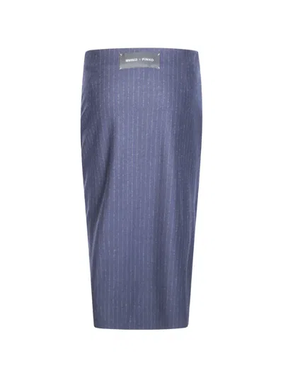Pinko Pinstripe Draped Midi Skirt In Purple