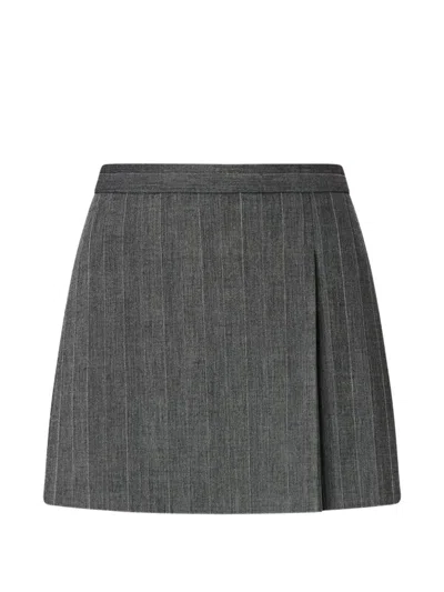 Pinko Pinstripe Pleated Mini Skirt In Black