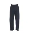 Pinko Pinstripe Tailored Trousers With Structured Waistband And Buttoned Cuffs In Blue
