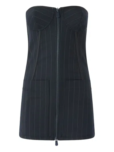 Pinko Pinstripe Zip-fastening Top In Black