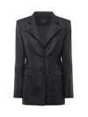 Pinko Pinstriped Blazer With Belt In Black