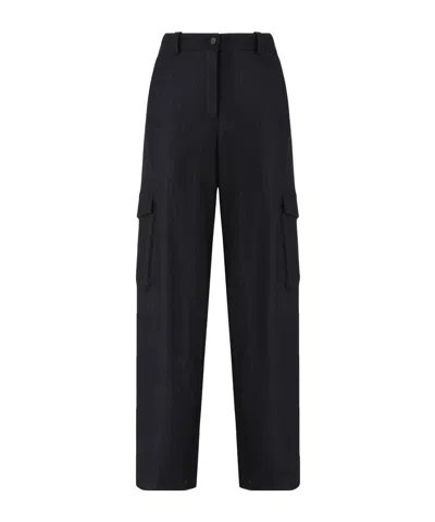 Pinko Pinstriped Cargo Pants In Black
