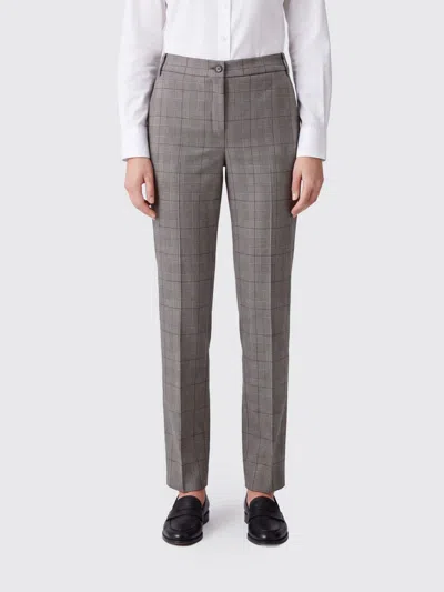 Pinko Pinstriped Slim Fit Chino Trousers In Wool Blend With Mid-rise In Gray