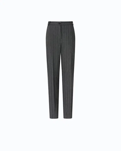 Pinko - Pinstriped Stretch Wool-blend Cigarette Trousers - 46 In Gray