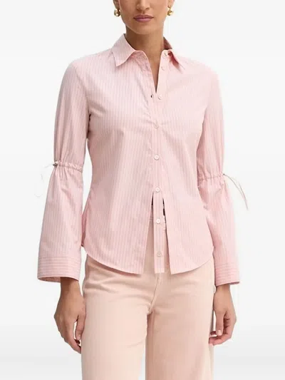 Pinko Pinstriped Tie-cuff Shirt In Pink