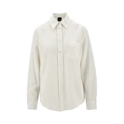 Pinko Pinstriped Viscose-blend Shirt In White