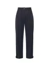 Pinko Pinstriped Wool Balloon Trousers In Animal Print
