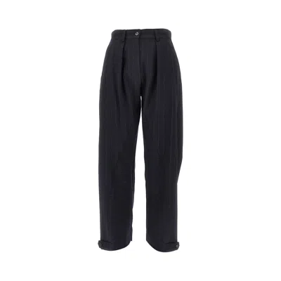 Pinko Pinstriped Wool-blend Balloon Fit Pants In Black
