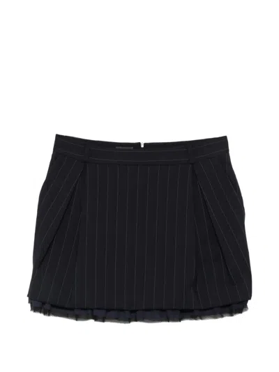 Pinko Pinstripe-pattern Pleated Mini Skirt In Blue