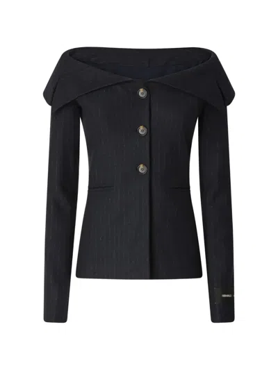 Pinko Pinstripe-pattern Top In Black