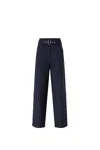 Pinko Grey 'piove' Trousers With Belt And Pockets In Blue