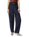 Pinko Grey 'piove' Trousers With Belt And Pockets In Gloomy Blue