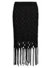 Pinko Skirt With Fringes In Black