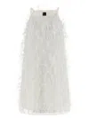 Pinko Feathered A-line Mini Dress In White