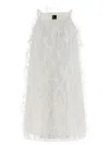 Pinko Feathered A-line Mini Dress In White