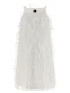 Pinko Feathered A-line Mini Dress In White