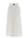 Pinko Feathered A-line Mini Dress In White