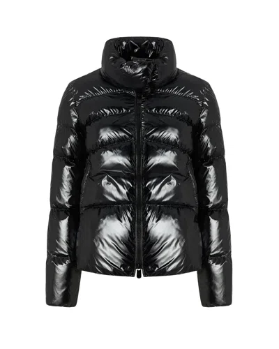 Pinko Piumino Caban Crystal Nylon Nero In Black
