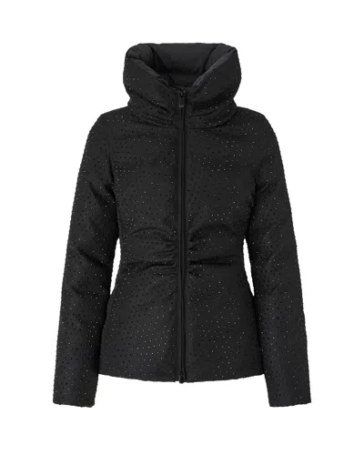 Pinko Down Jacket With High Collar In Black