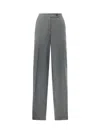 Pinko Placida Wool Blend Trousers In Gray