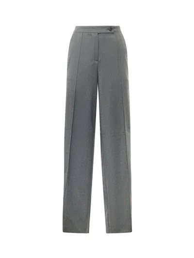 Pinko Placida Wool Blend Trousers In Gray