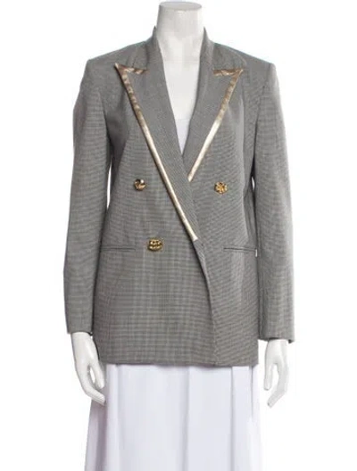 Pre-owned Pinko Plaid Print Blazer In Black