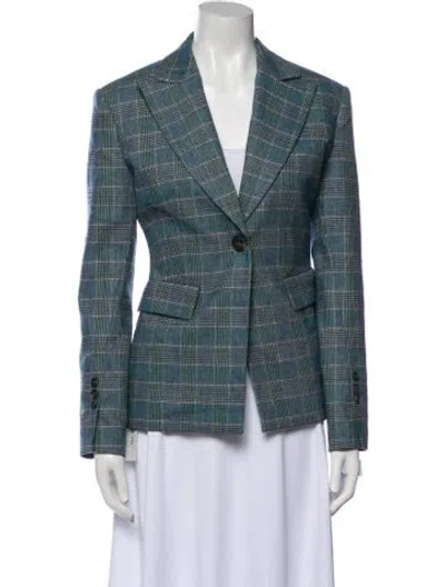 Pre-owned Pinko Plaid Print Blazer In Blue