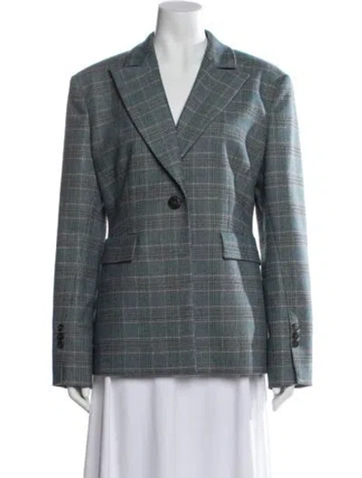 Pre-owned Pinko Plaid Print Blazer In Blue