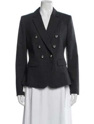 Pre-owned Pinko Plaid Print Blazer In Gray