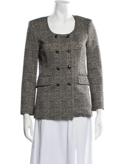 Pre-owned Pinko Plaid Print Blazer In Neutrals