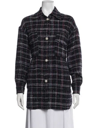 Pre-owned Pinko Plaid Print Jacket In Blue