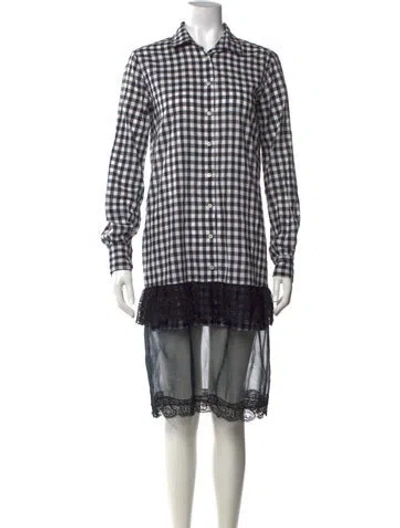 Pre-owned Pinko Plaid Print Mini Dress In Black